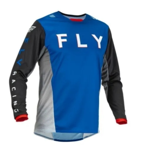 Fly Racing Kinectic Kore Jersey Black Blue Moto Cross ATV Adult Unisex Lg New - Picture 1 of 7